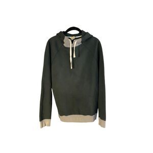 Jack threads men’s green and gray pull over hoodie, size medium